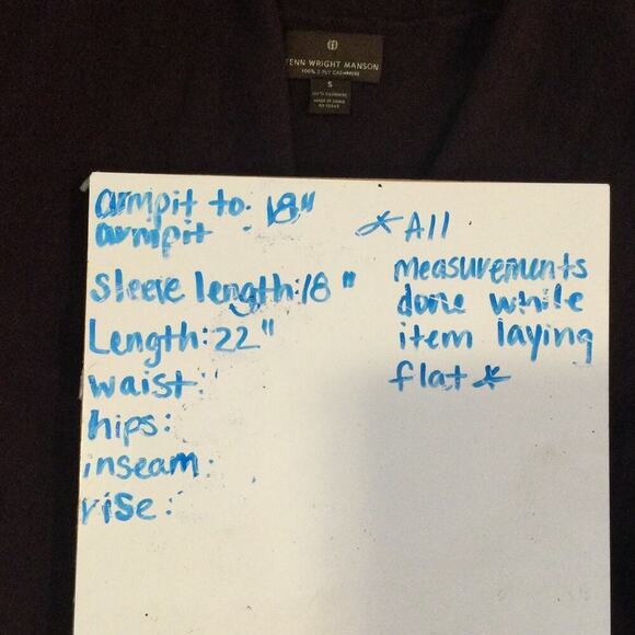 Fenn Wright Manson 2-ply Cashmere Sweater Cardigan Size Small Deep Purple Artsy - Picture 3 of 7